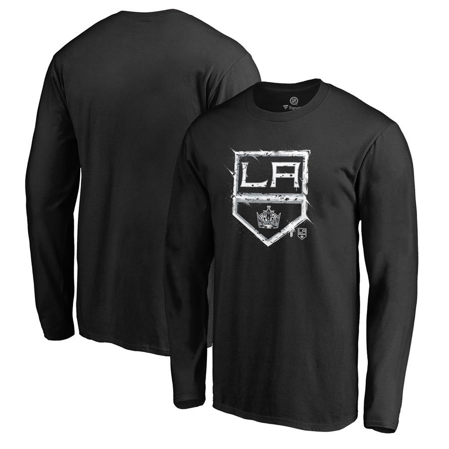 Los Angeles Kings Fanatics Branded Splatter Logo Long Sleeve T-Shirt - Black