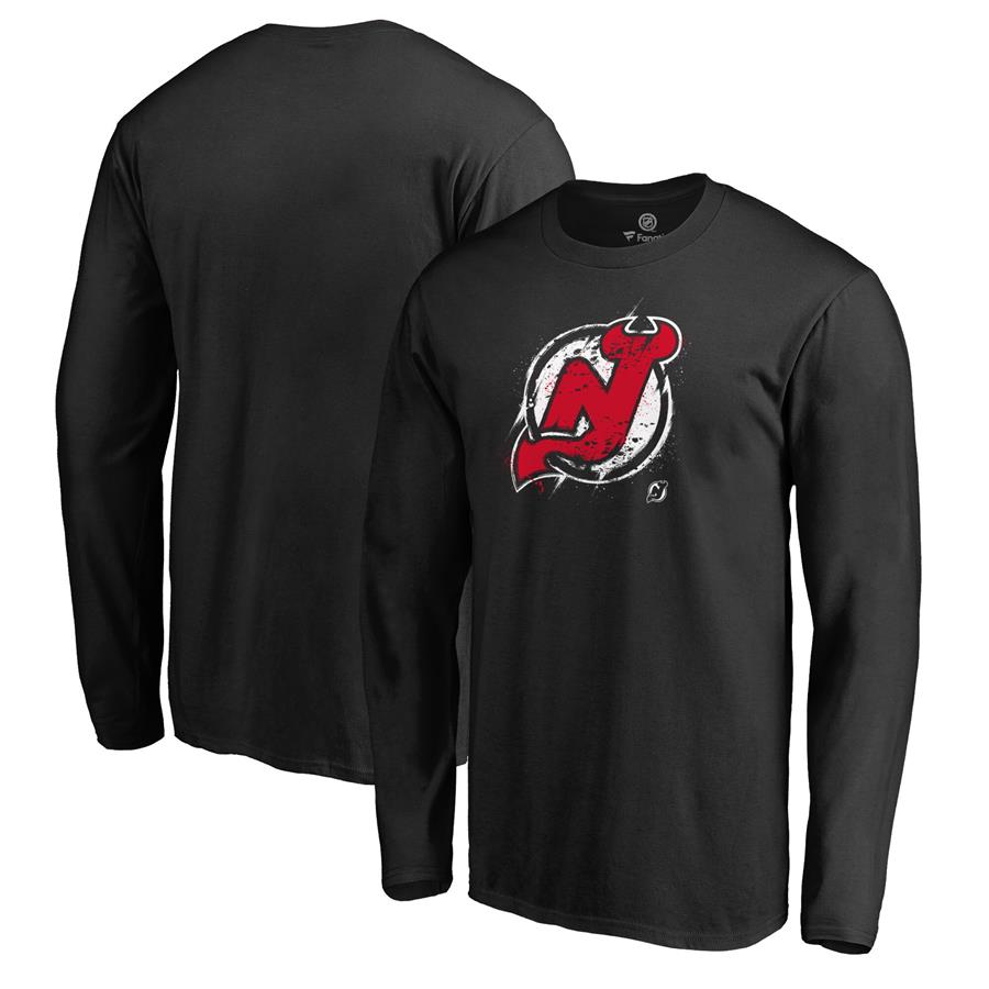 Лонгслив New Jersey Devils Fanatics Branded Splatter Logo (чёрный)