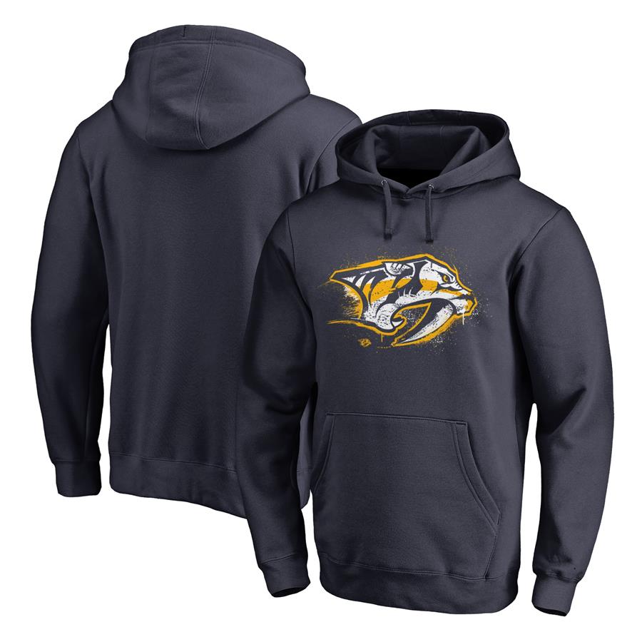 Nashville Predators Fanatics Branded Splatter Logo Pullover Hoodie - Navy