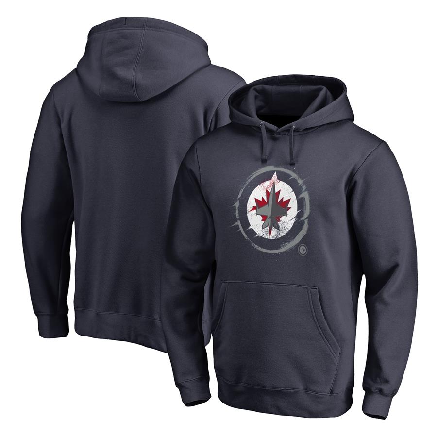 Winnipeg Jets Fanatics Branded Splatter Logo Pullover Hoodie - Navy