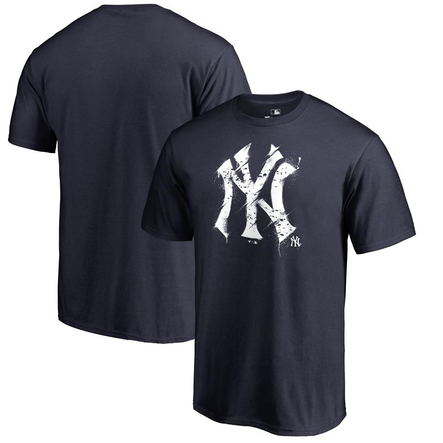 Футболка New York Yankees Fanatics Branded Splatter Logo (тёмно-синий)