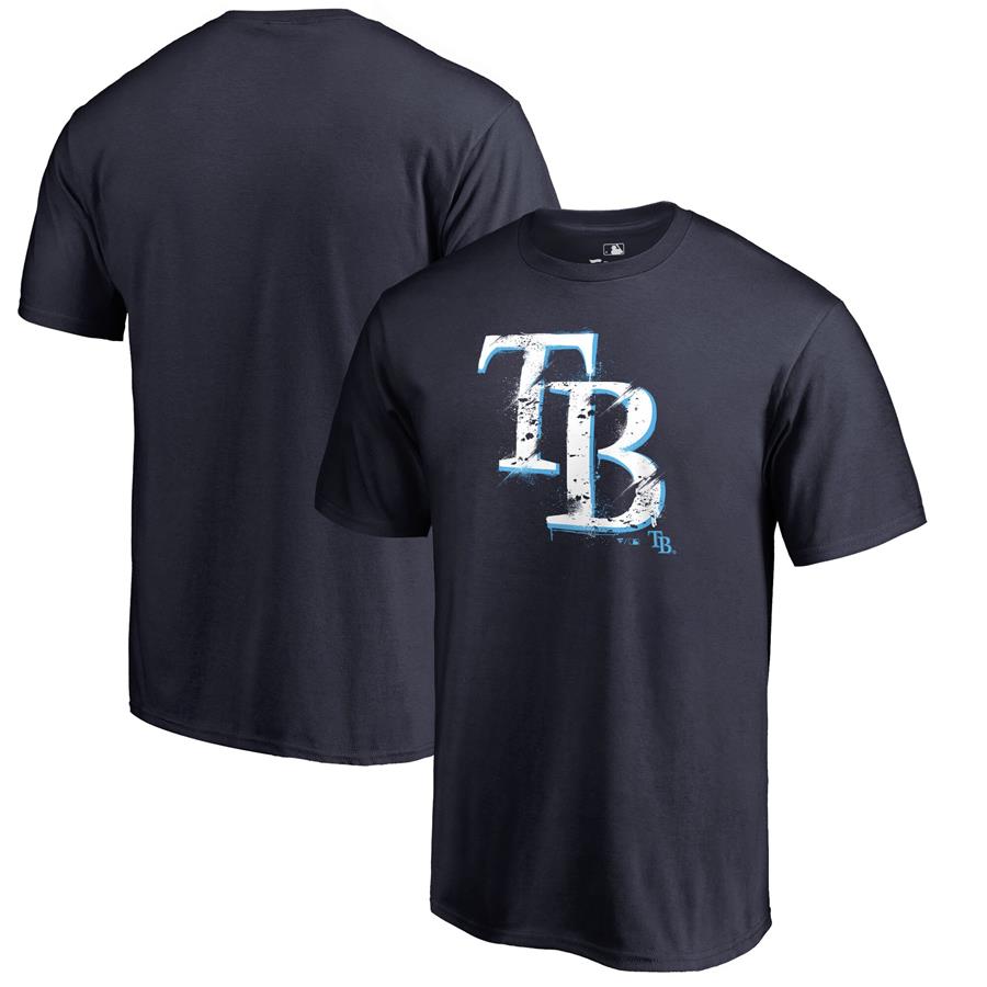 Tampa Bay Rays Fanatics Branded Splatter Logo T-Shirt - Navy