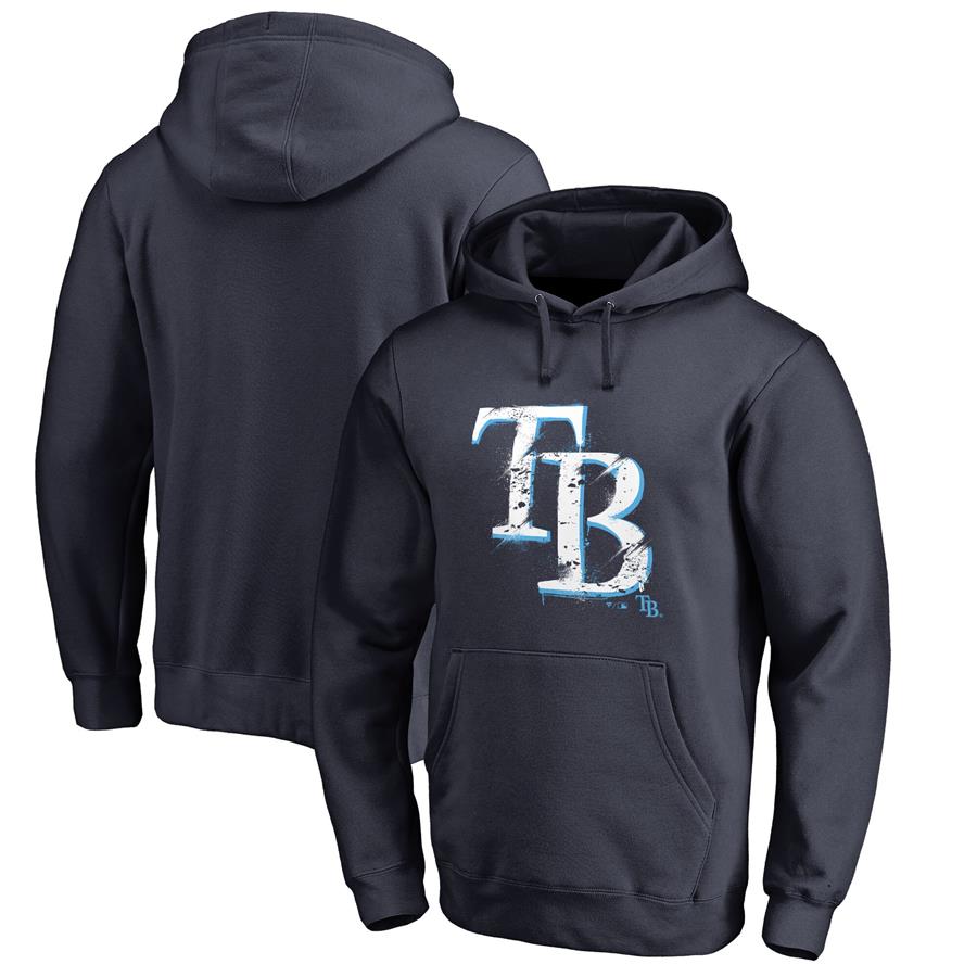 Tampa Bay Rays Fanatics Branded Splatter Logo Pullover Hoodie - Navy