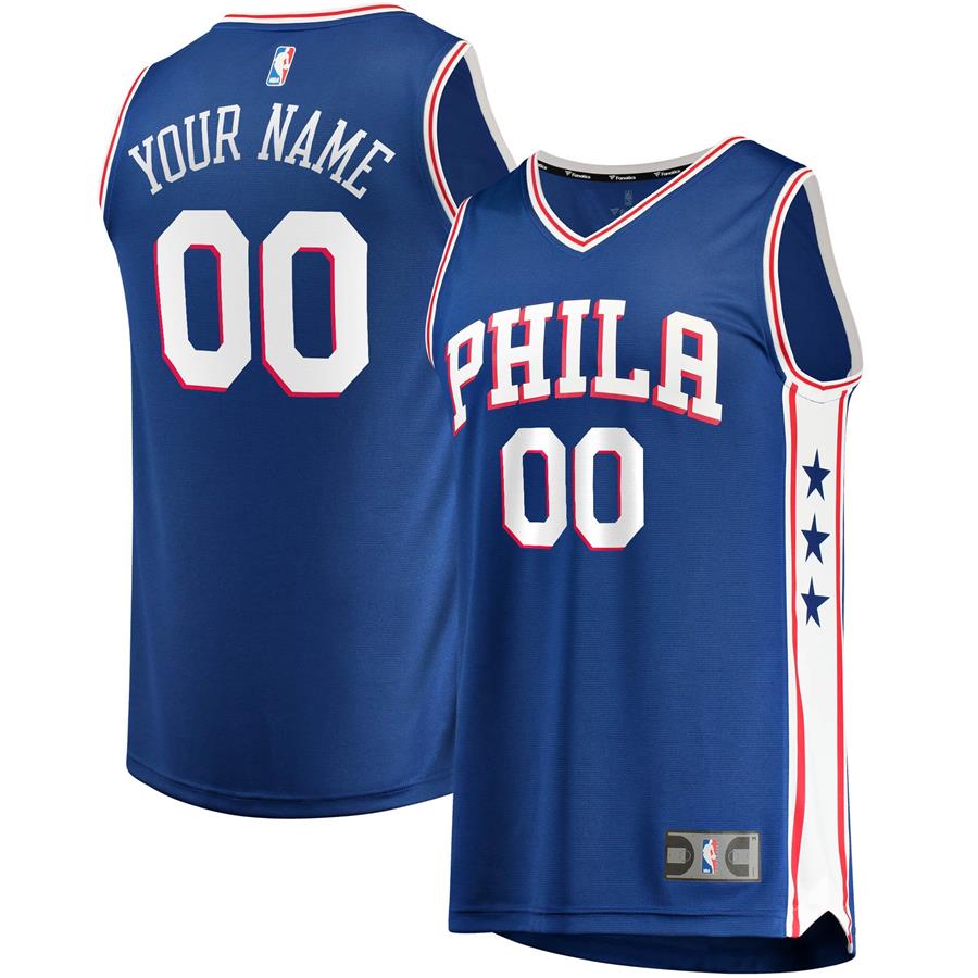 Philadelphia 76ers Fanatics Branded Fast Break Custom Replica Jersey Royal - Icon Edition