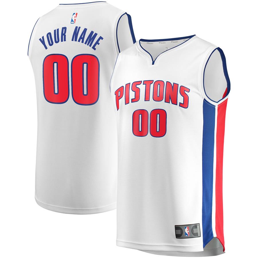 Джерси Detroit Pistons Fanatics Branded Fast Break Custom Replica White (Association Edition)