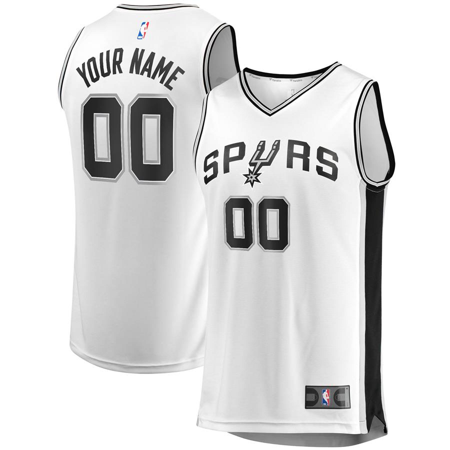 San Antonio Spurs Fanatics Branded Fast Break Custom Replica Jersey White - Association Edition