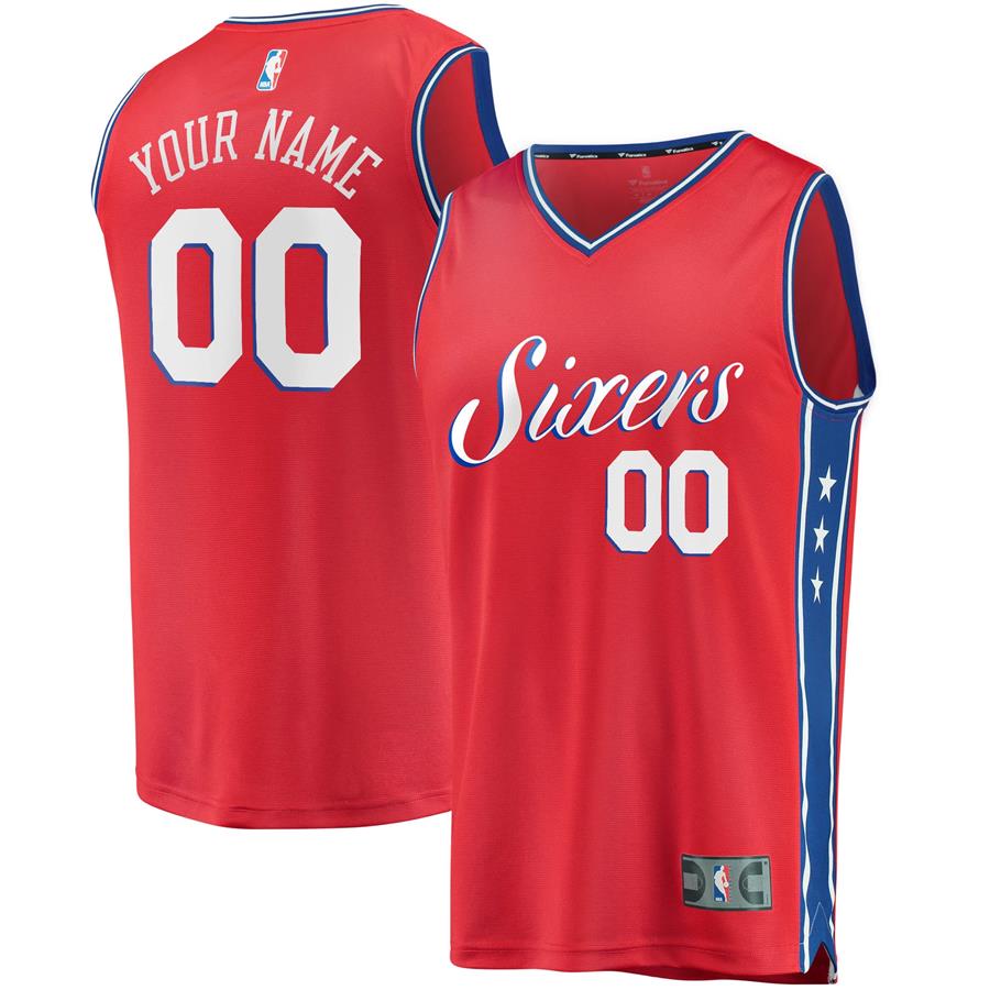 Philadelphia 76ers Fanatics Branded Fast Break Custom Replica Jersey Red - Statement Edition