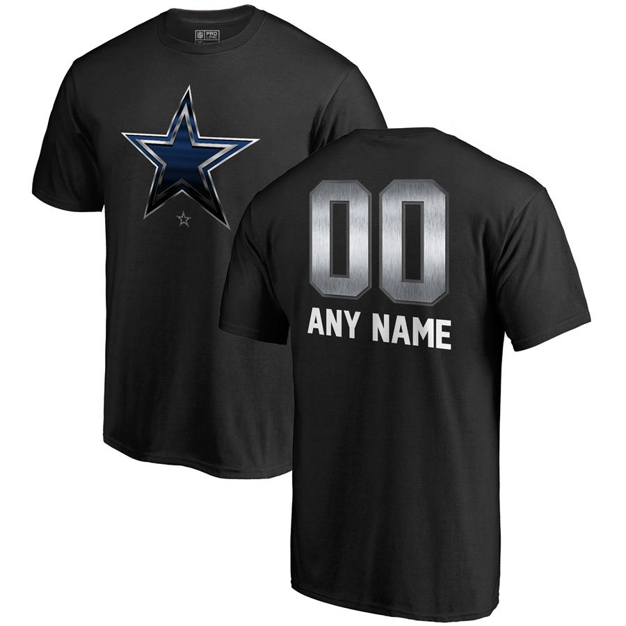 Футболка Dallas Cowboys NFL Pro Line by Fanatics Branded Personalized Midnight Mascot (чёрный)