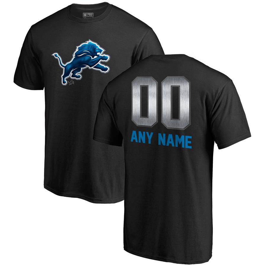 Detroit Lions NFL Pro Line by Fanatics Branded Personalized Midnight Mascot T-Shirt - Black