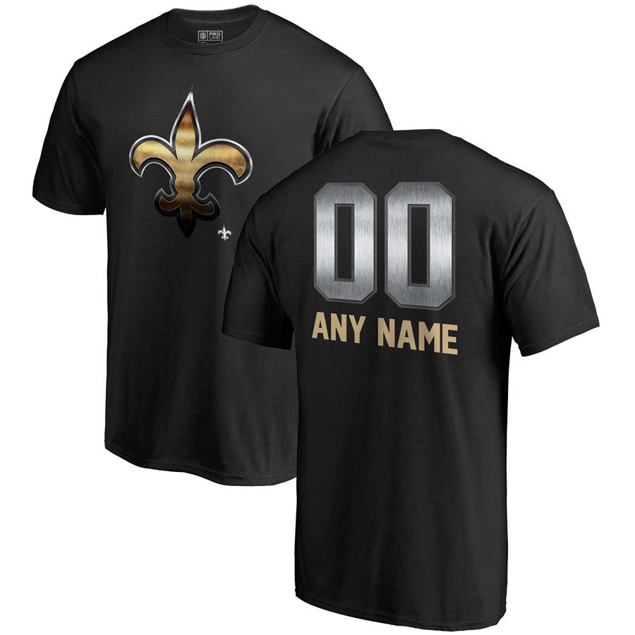 New Orleans Saints NFL Pro Line by Fanatics Branded Personalized Midnight Mascot T-Shirt - Black