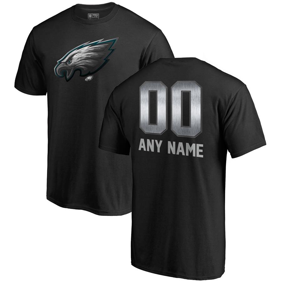 Philadelphia Eagles NFL Pro Line by Fanatics Branded Personalized Midnight Mascot T-Shirt - Black