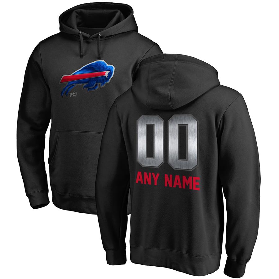 Buffalo Bills NFL Pro Line by Fanatics Branded Personalized Midnight Mascot Pullover Hoodie - Black
