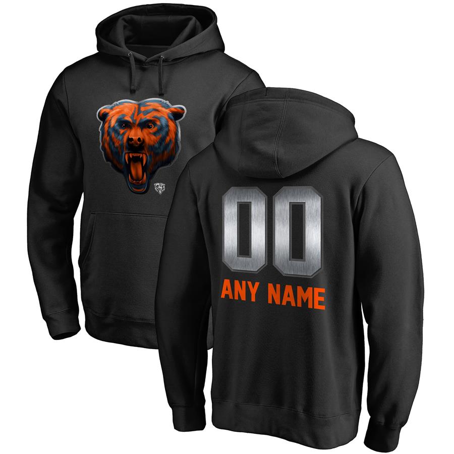 Chicago Bears NFL Pro Line by Fanatics Branded Personalized Midnight Mascot Pullover Hoodie - Black
