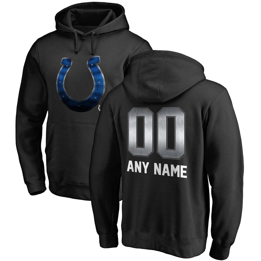 Indianapolis Colts NFL Pro Line by Fanatics Branded Personalized Midnight Mascot Pullover Hoodie - Black