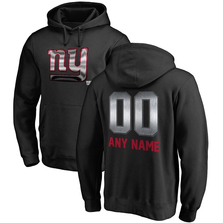 New York Giants NFL Pro Line by Fanatics Branded Personalized Midnight Mascot Pullover Hoodie - Black