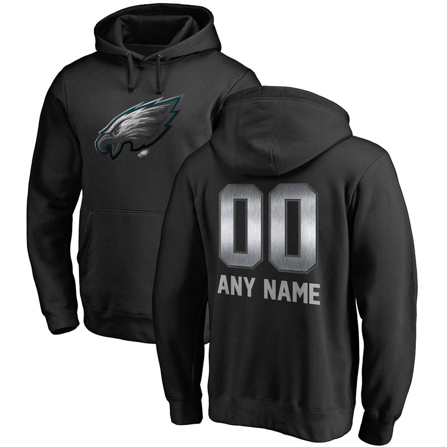 Philadelphia Eagles NFL Pro Line by Fanatics Branded Personalized Midnight Mascot Pullover Hoodie - Black