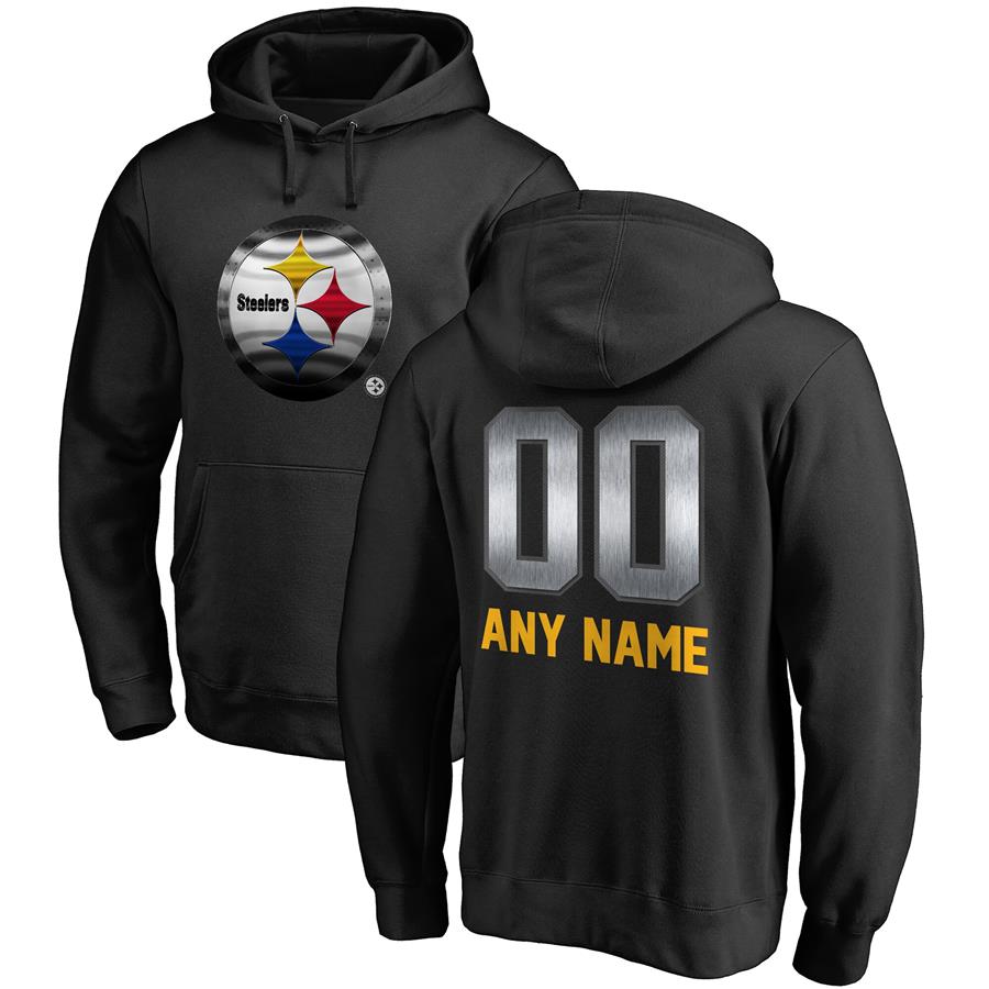 Pittsburgh Steelers NFL Pro Line by Fanatics Branded Personalized Midnight Mascot Pullover Hoodie - Black