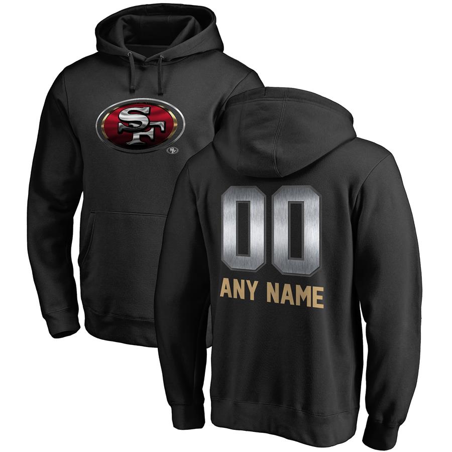 San Francisco 49ers NFL Pro Line by Fanatics Branded Personalized Midnight Mascot Pullover Hoodie - Black