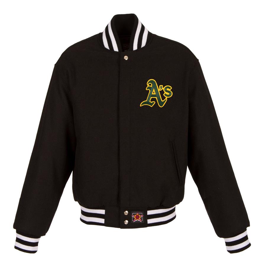 Женская куртка Oakland Athletics JH Design Embroidered Logo All-Wool (чёрный)