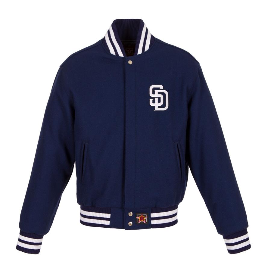 San Diego Padres JH Design Women's Embroidered Logo All-Wool Jacket - Navy