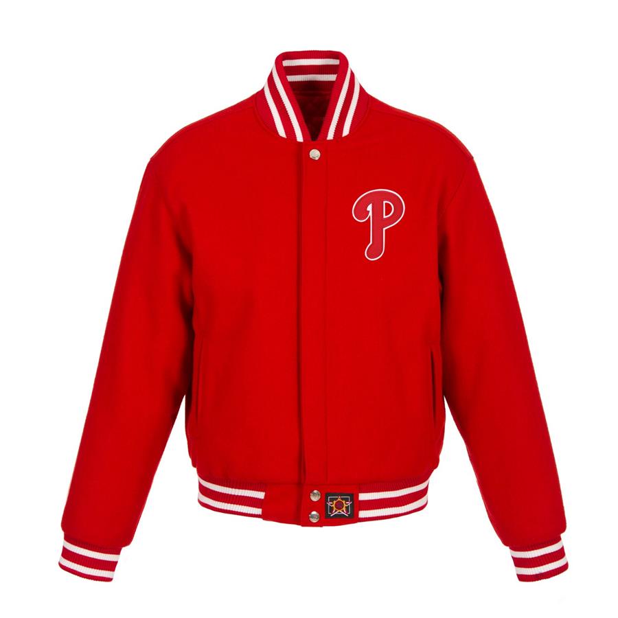 Женская куртка Philadelphia Phillies JH Design Embroidered Logo All-Wool (красный)