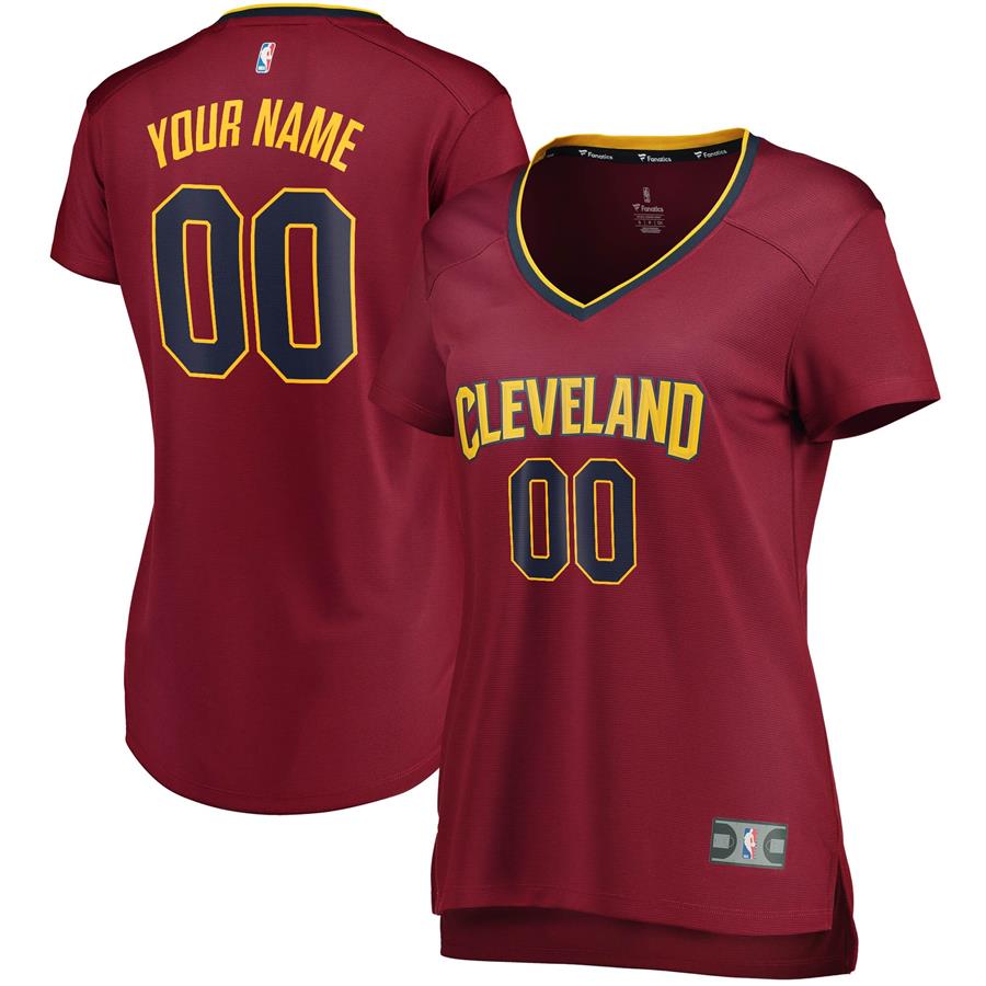 Cleveland Cavaliers Fanatics Branded Women's Fast Break Custom Jersey Wine - Icon Edition
