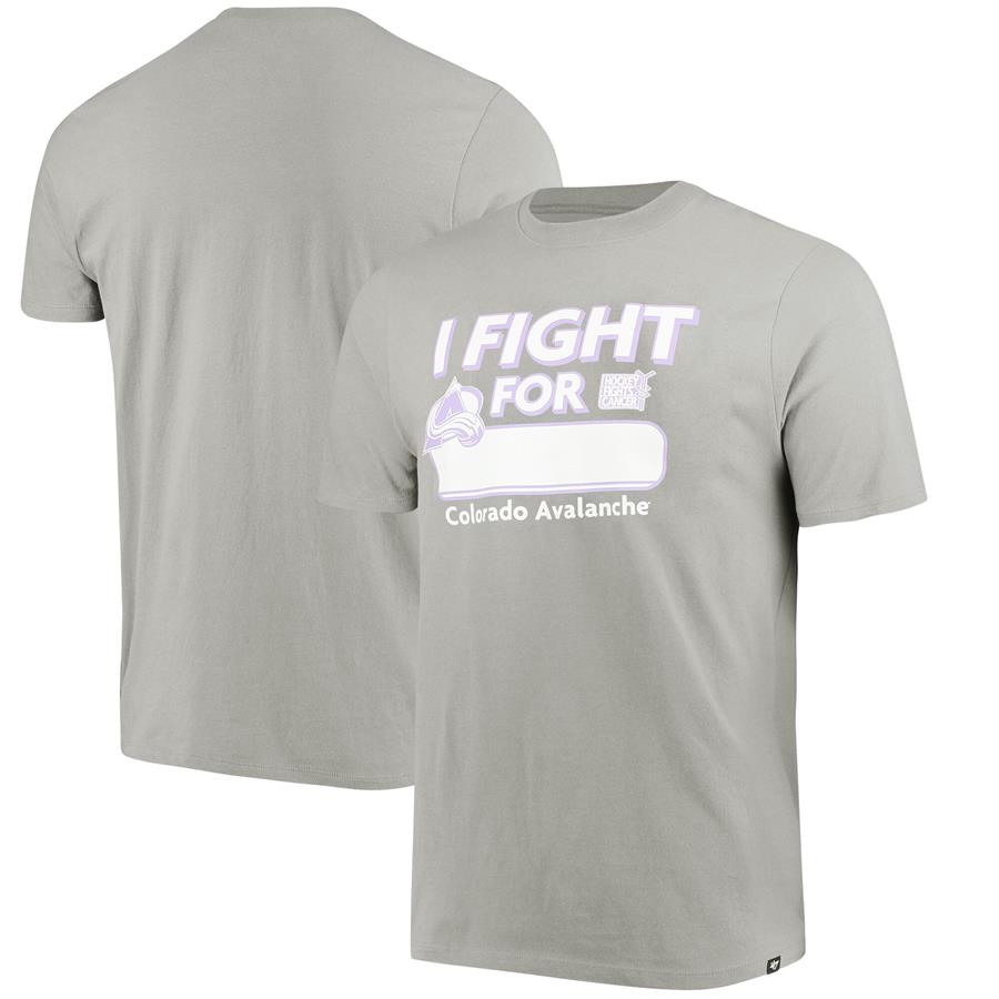 Colorado Avalanche '47 Hockey Fights Cancer Flanker T-Shirt - Gray