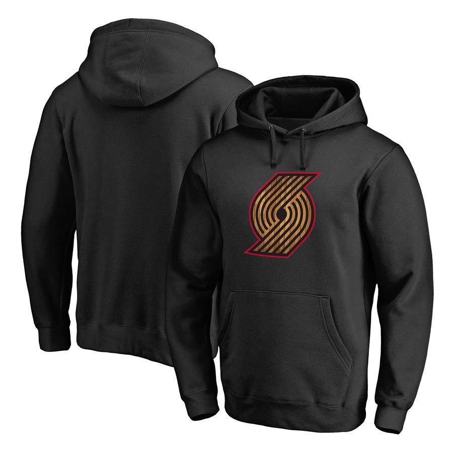 Portland Trail Blazers Fanatics Branded Hardwood Pullover Hoodie - Black