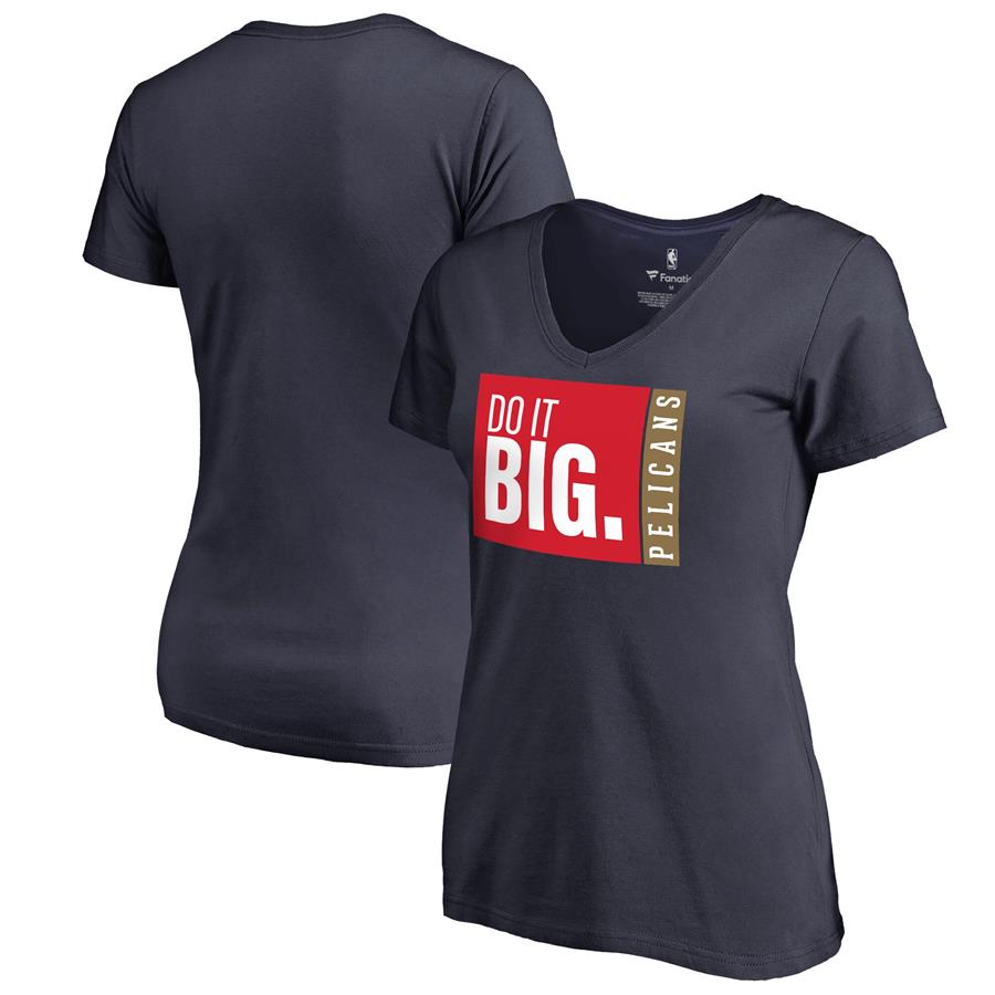New Orleans Pelicans Fanatics Branded Women's Do It Big V-Neck T-Shirt - Navy