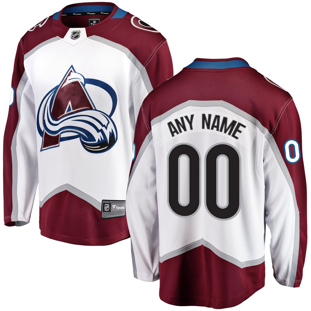 Colorado Avalanche Fanatics Branded Away Breakaway Custom Jersey - White