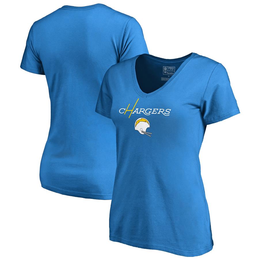 Женская футболка с V-вырезом Los Angeles Chargers NFL Pro Line by Fanatics Branded Vintage Team Lockup (синий)
