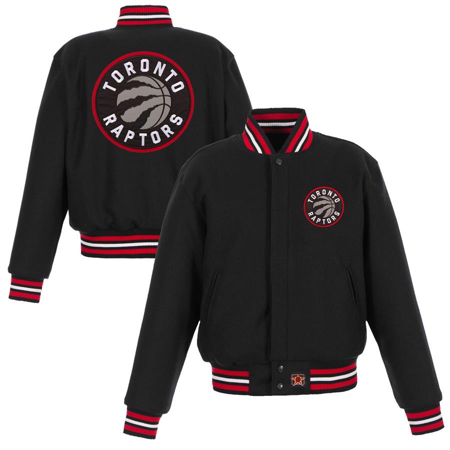 Toronto Raptors JH Design Women's Embroidered Logo Wool Jacket - Black