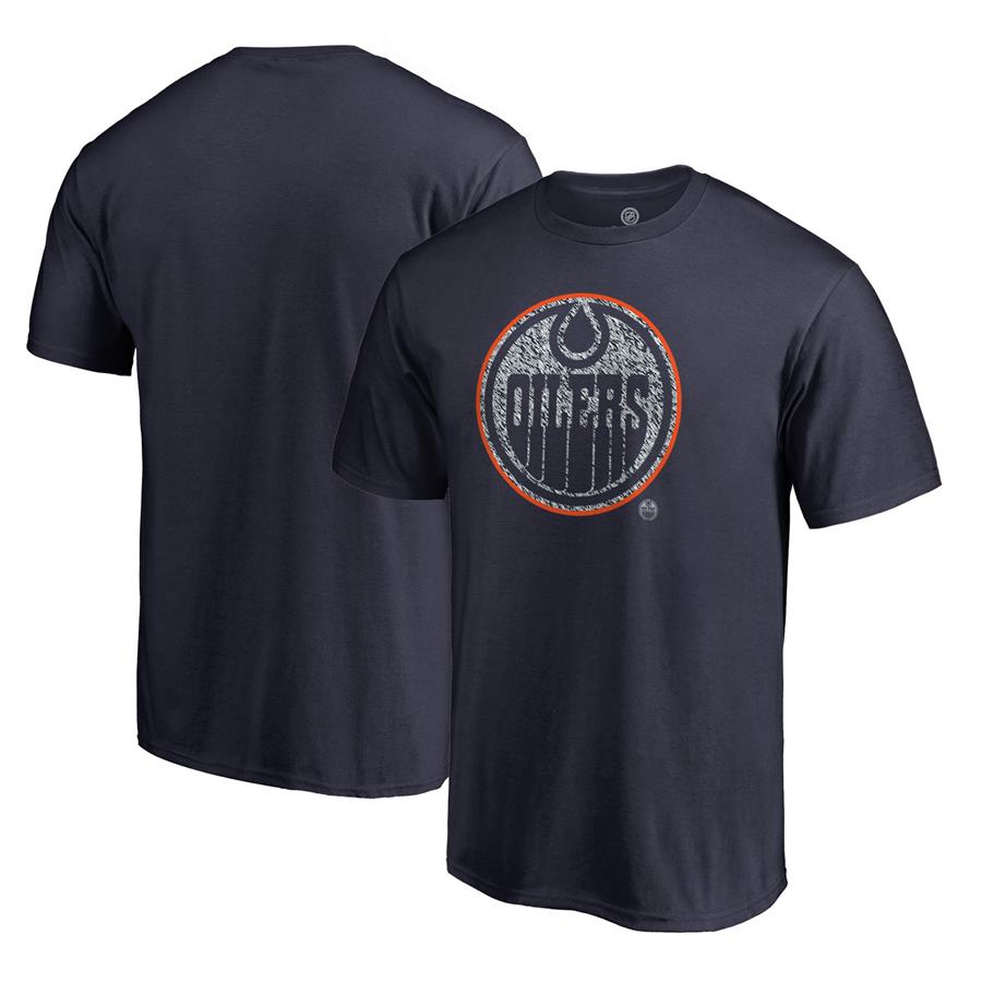 Edmonton Oilers Fanatics Branded Static Logo T-Shirt - Navy