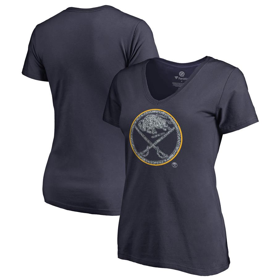 Buffalo Sabres Fanatics Branded Women's Static Logo V-Neck T-Shirt - Navy