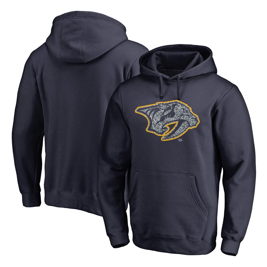 Nashville Predators Fanatics Branded Static Logo Pullover Hoodie - Navy