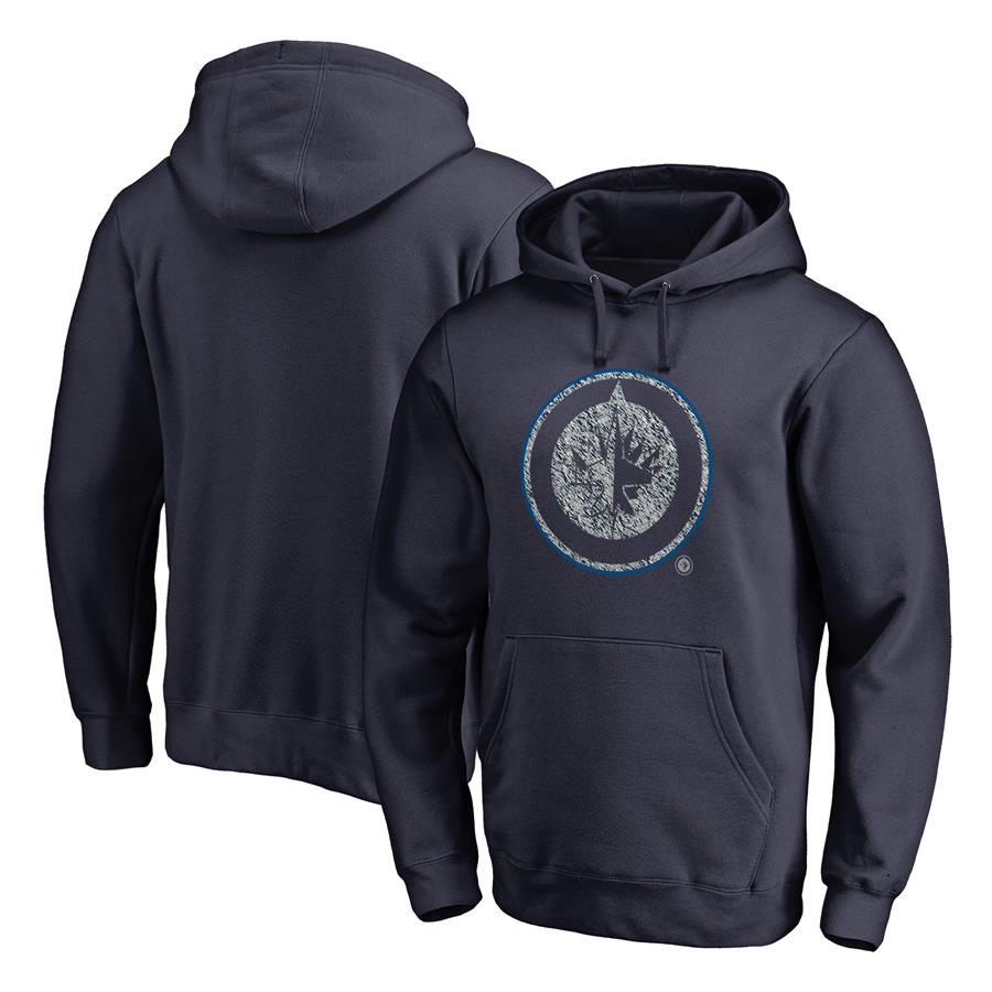 Winnipeg Jets Fanatics Branded Static Logo Pullover Hoodie - Navy
