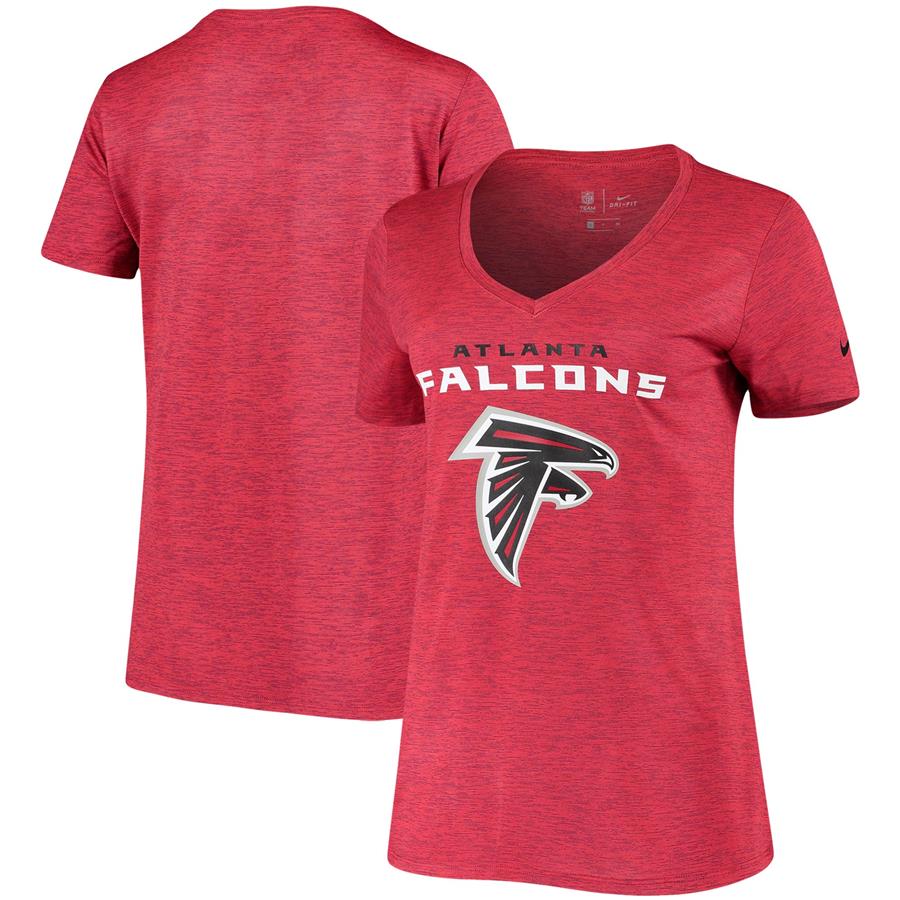 Atlanta Falcons Nike Women's Performance V-Neck T-Shirt - Heathered Red