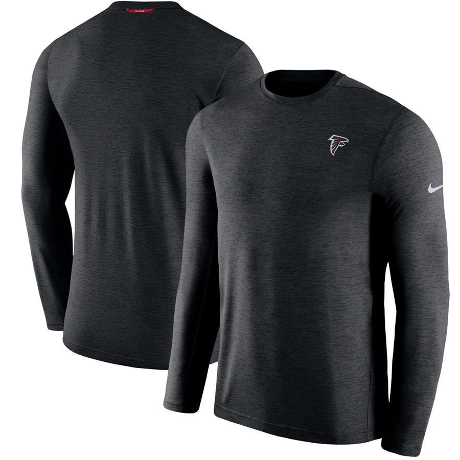 Atlanta Falcons Nike Sideline Coaches Primary Logo Long Sleeve Performance T-Shirt - Black
