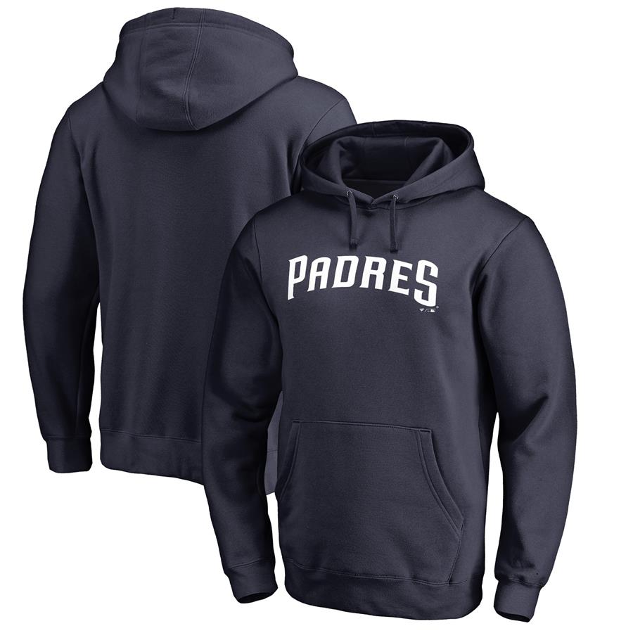 San Diego Padres Fanatics Branded Team Wordmark Pullover Hoodie - Navy