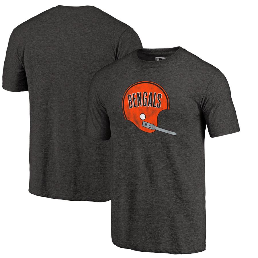 Cincinnati Bengals Fanatics Branded Throwback Logo Tri-Blend T-Shirt - Black