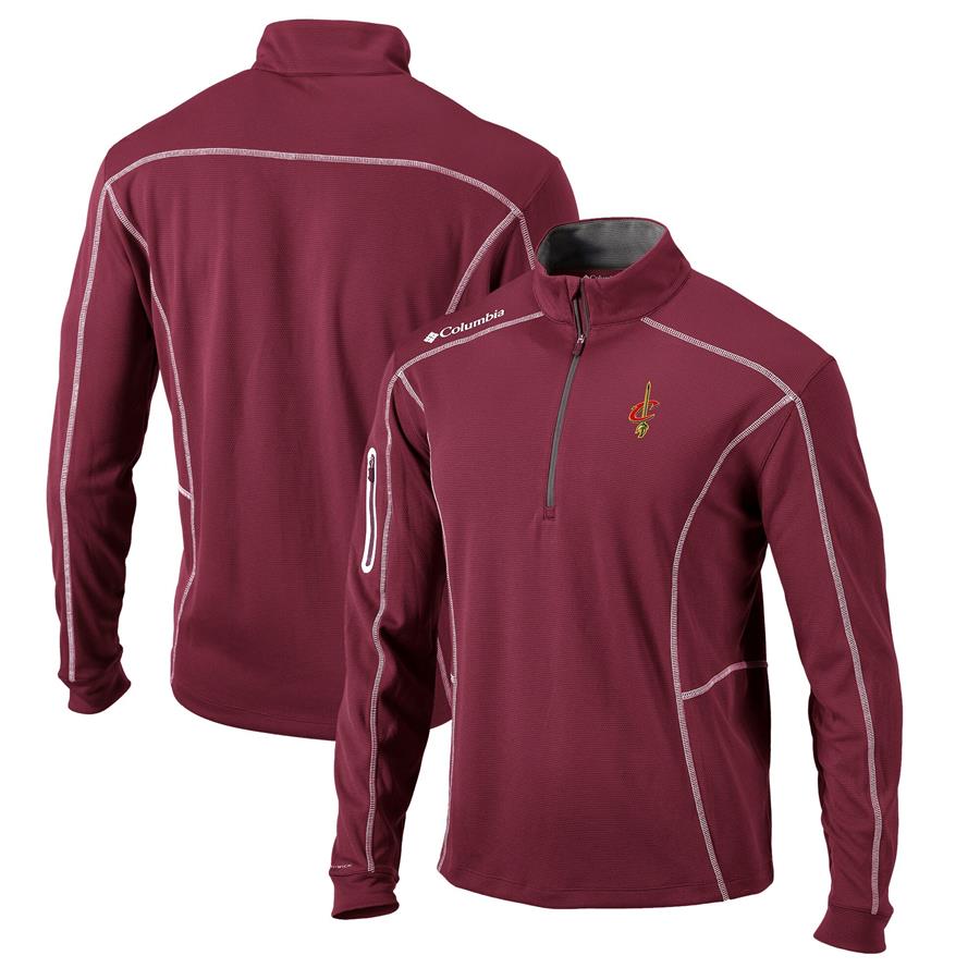 Cleveland Cavaliers Columbia Omni-Wick Shotgun Quarter-Zip Pullover Jacket - Wine