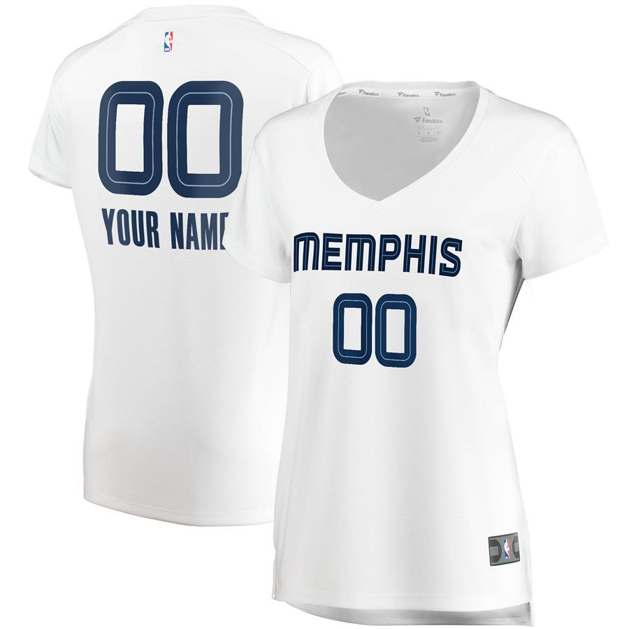 Memphis Grizzlies Fanatics Branded Women's Fast Break Custom Replica Jersey White - Association Edition