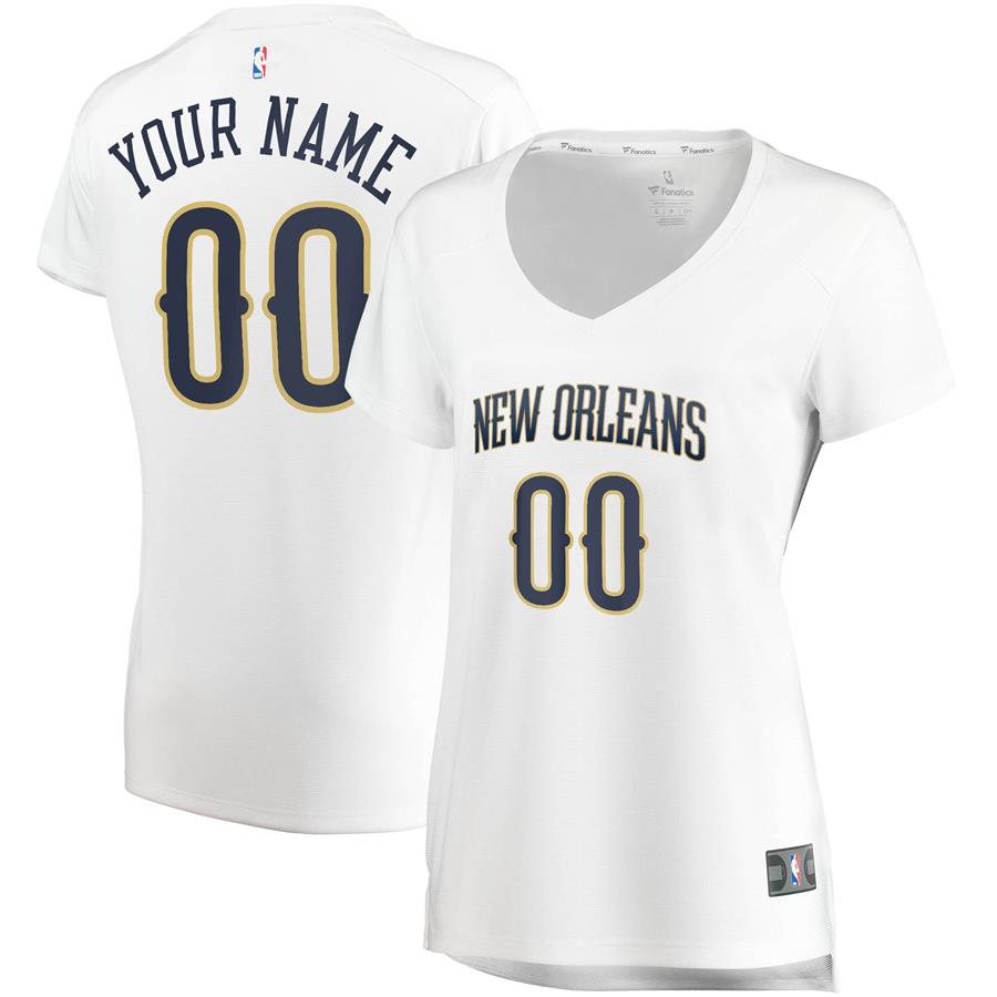 New Orleans Pelicans Fanatics Branded Women's Fast Break Custom Replica Jersey White - Association Edition