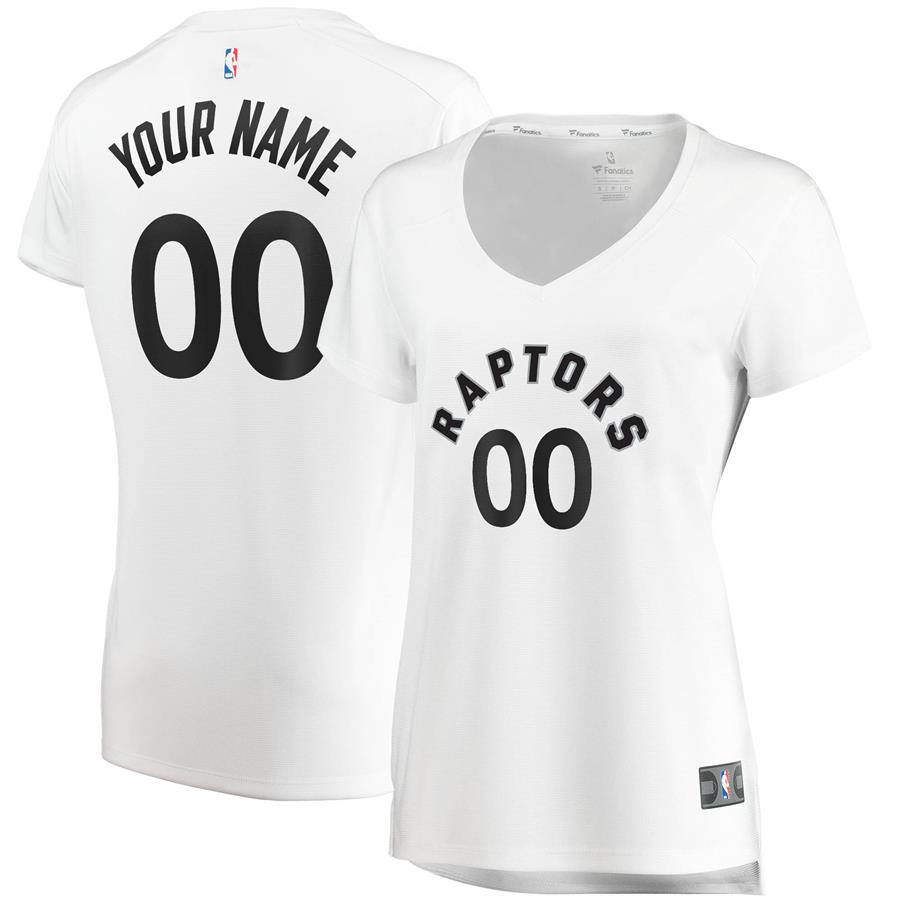 Toronto Raptors Fanatics Branded Women's Fast Break Custom Replica Jersey White - Association Edition