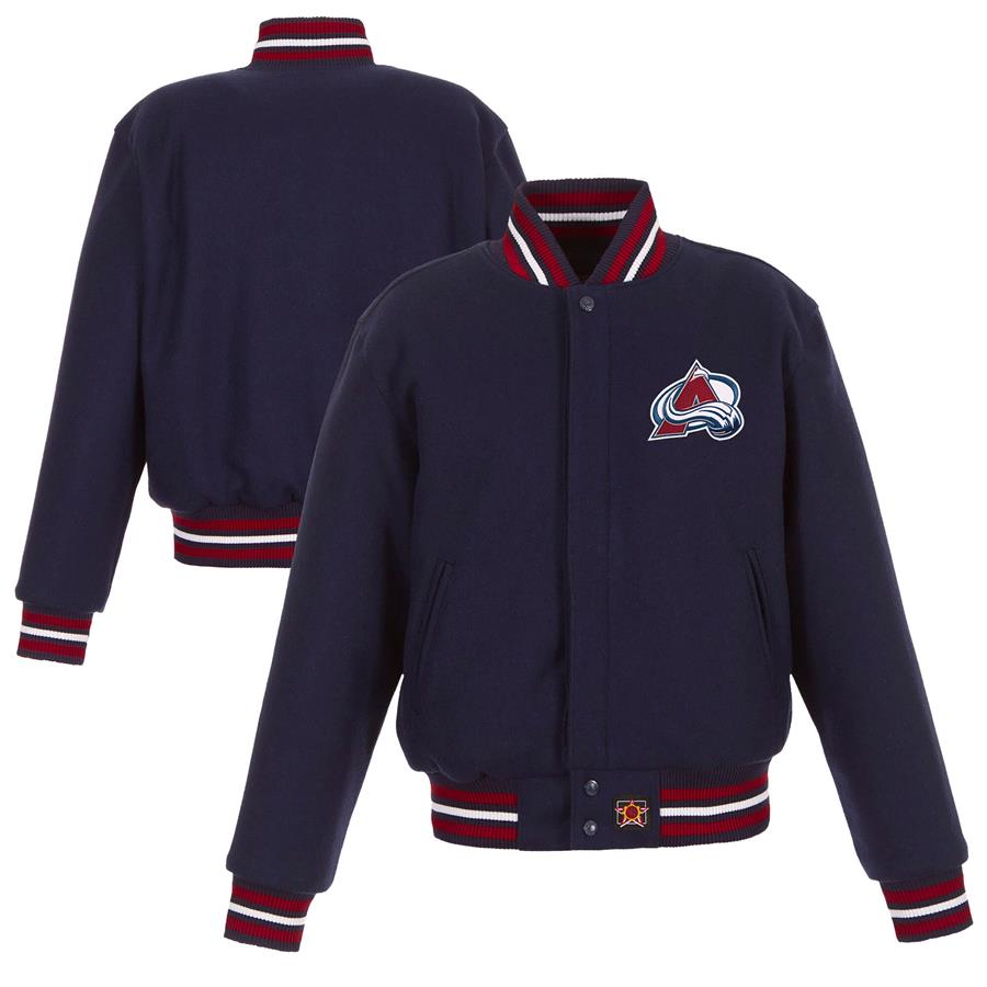 Colorado Avalanche JH Design Women's Domestic All-Wool Embroidered Full-Zip Jacket - Navy