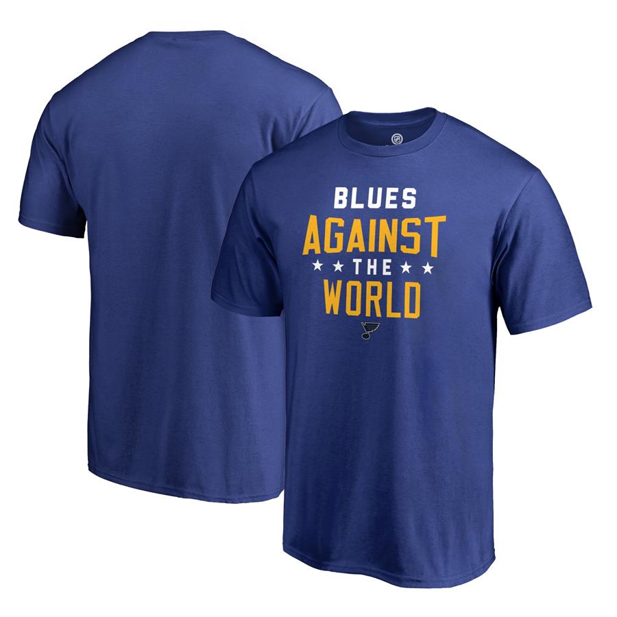 St. Louis Blues Fanatics Branded Against The World T-Shirt - Royal