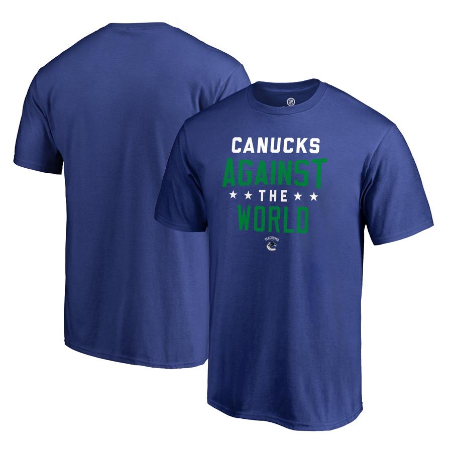 Vancouver Canucks Fanatics Branded Against The World T-Shirt - Royal