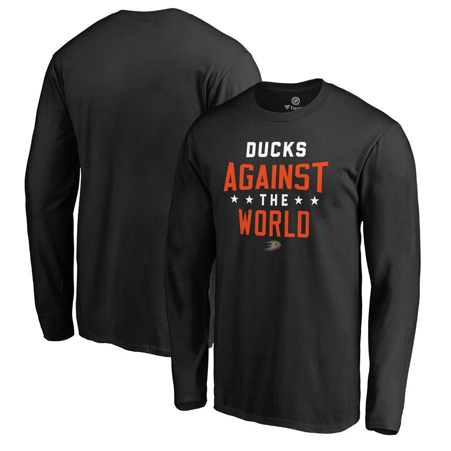 Anaheim Ducks Fanatics Branded Against The World Long Sleeve T-Shirt - Black