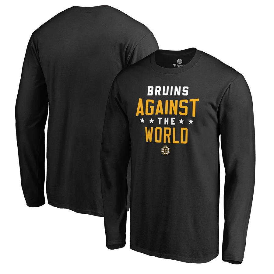 Boston Bruins Fanatics Branded Against The World Long Sleeve T-Shirt - Black