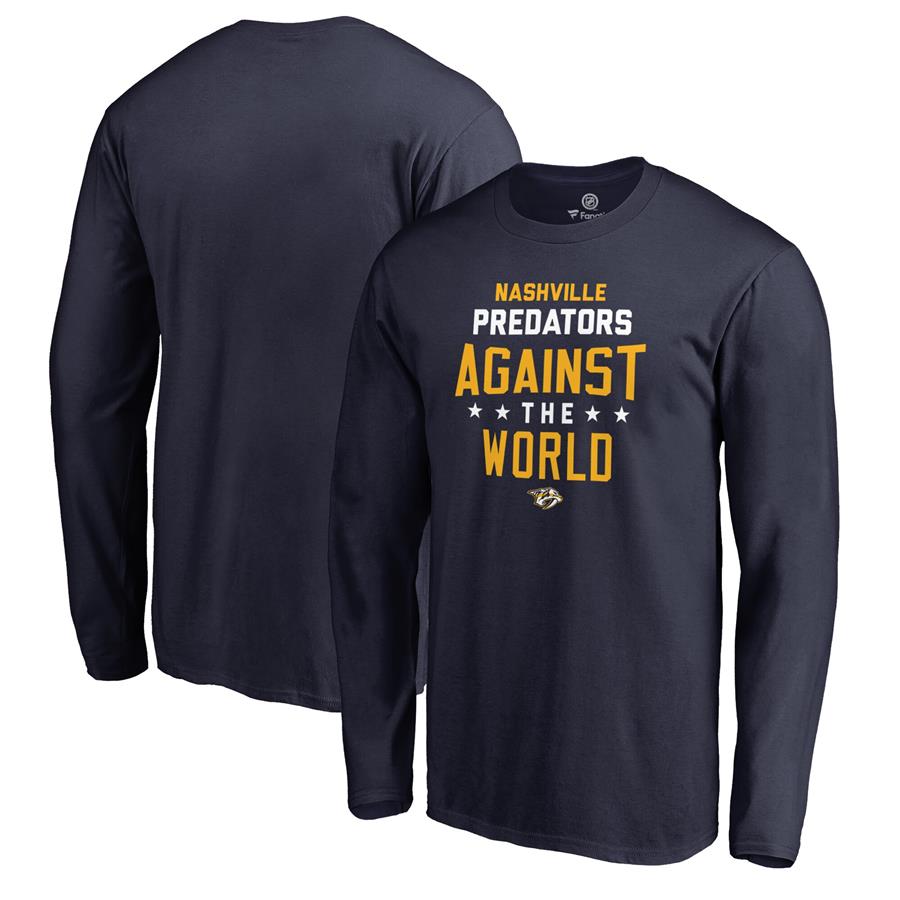 Nashville Predators Fanatics Branded Against The World Long Sleeve T-Shirt - Navy